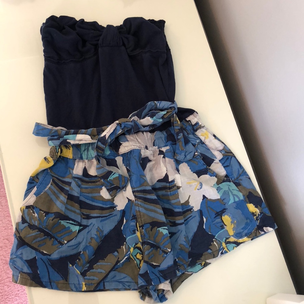 Hollister Romper Blue Floral - Medium